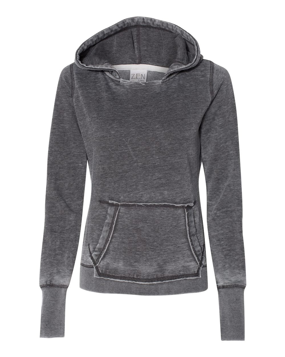Front View of Dark Smoke Women's Zen Fleece Hooded Sweatshirt - 8912