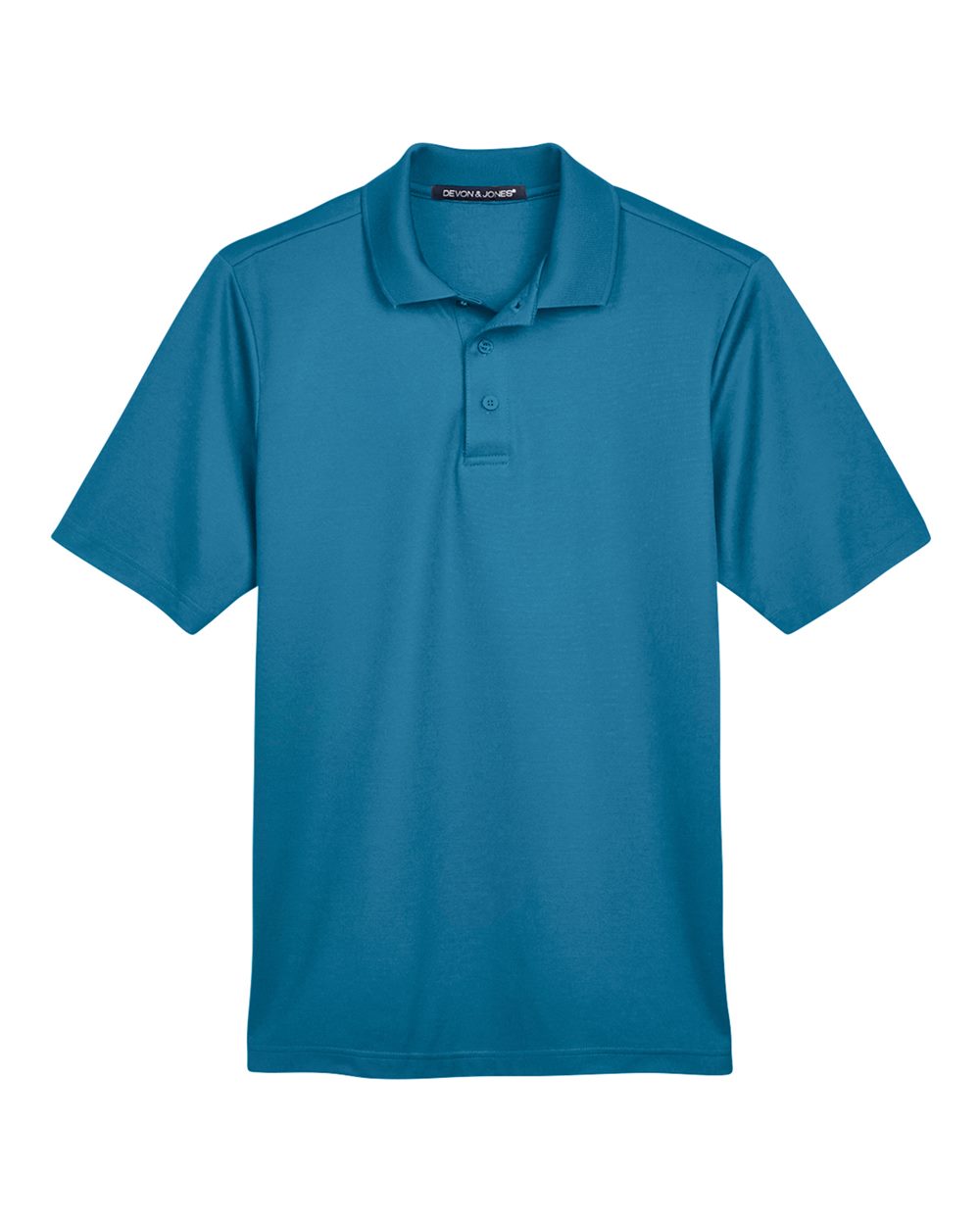 Front View of Dark Teal Men's CrownLux Performance® Plaited Polo - DG20