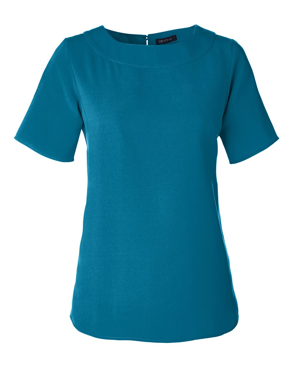Front View of Dark Teal Women's Perfect Fit™ Boat Neck Blouse - DP613W
