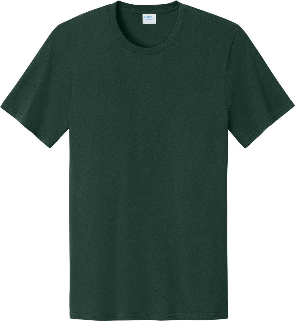 Front View of DarkGreen Port & Co Easy Cotton Tee PC43