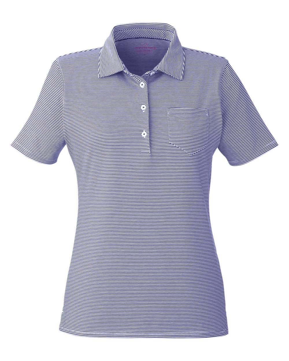 Front View of Deep Bay/ White Cap Women's Fanshell Polo - G001320