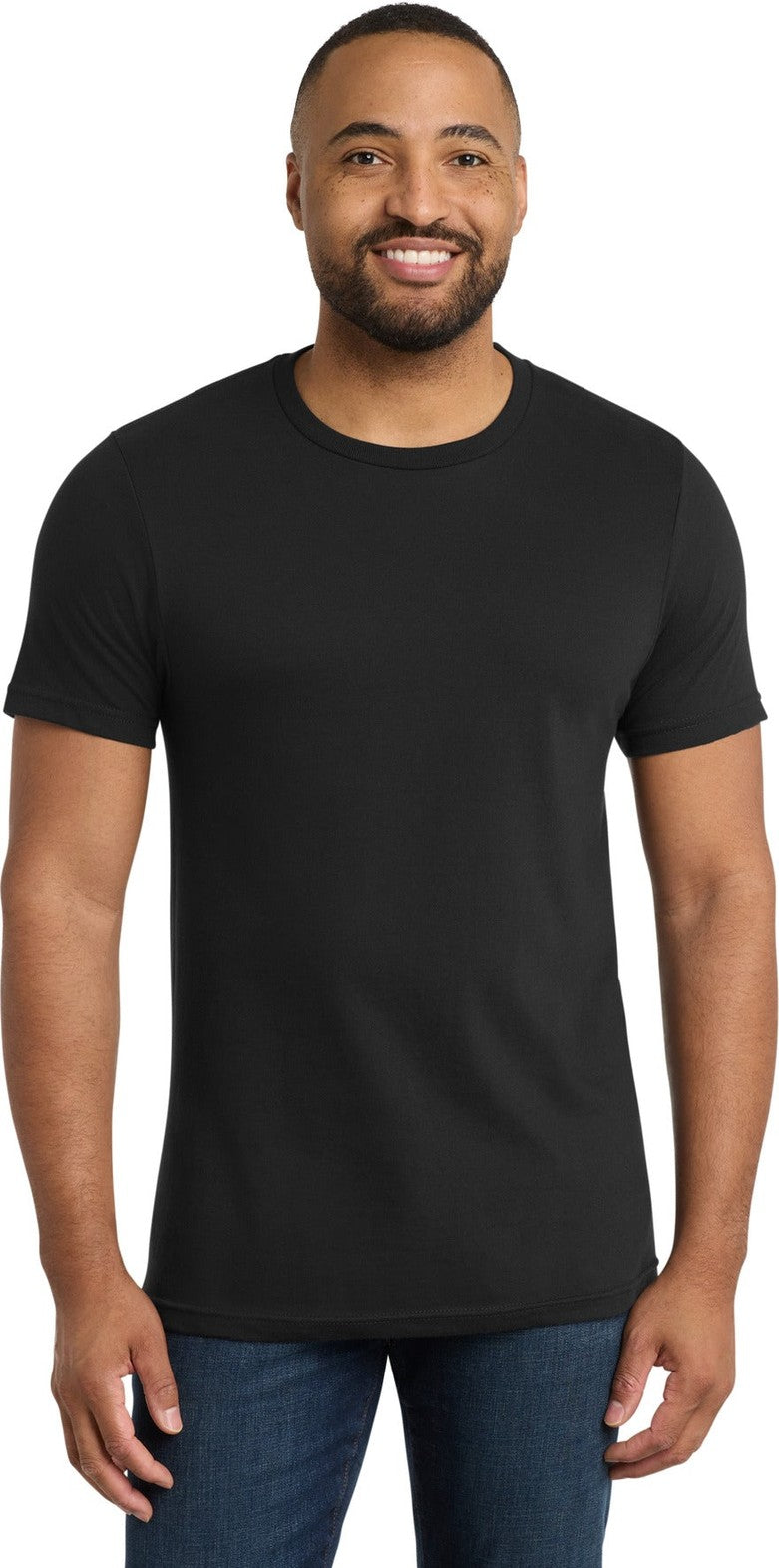 Front View of Deep Black Port & Co Bouncer Tee PC600