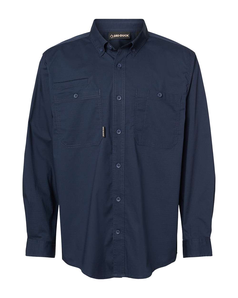 Front View of Deep Blue Craftsman Woven Shirt - 4450T