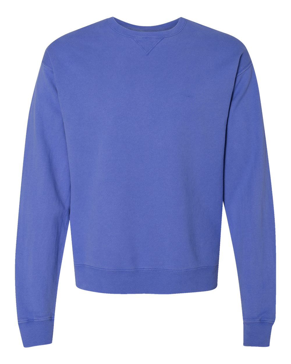 Front View of Deep Forte Blue Garment-Dyed Crewneck Sweatshirt - GDH400