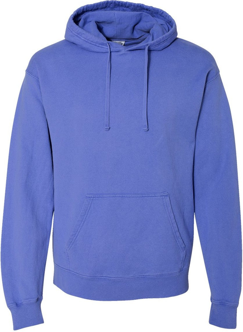 Front View of Deep Forte Blue Garment-Dyed Hooded Sweatshirt - GDH450