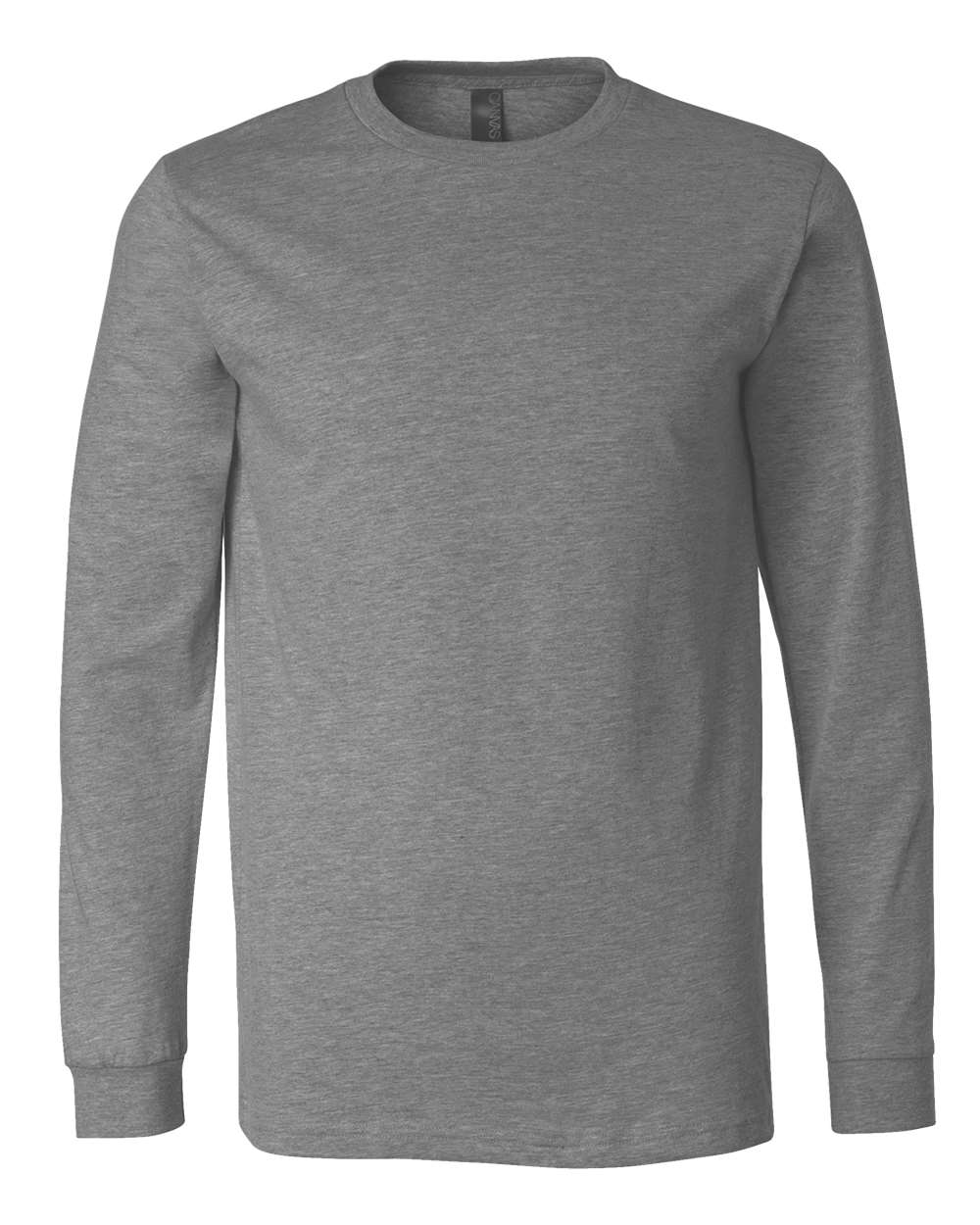 Front View of Deep Heather Heather CVC Long Sleeve Tee - 3501CVC