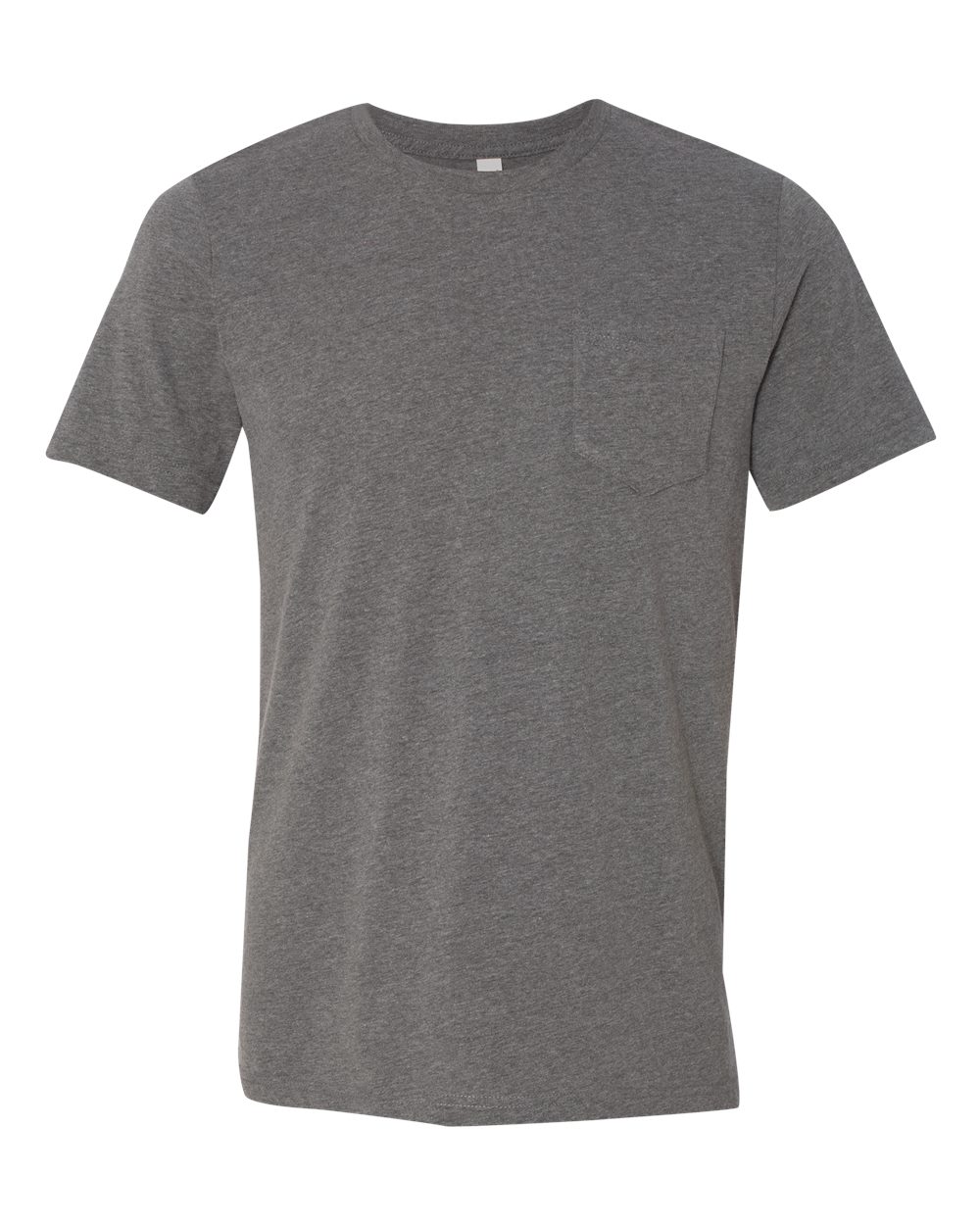 Front View of Deep Heather Jersey Pocket Tee - 3021