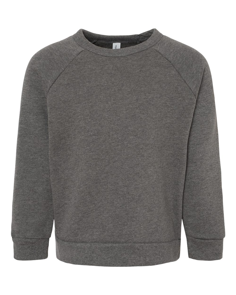 Front View of Deep Heather Toddler Sponge Fleece Raglan Sweatshirt - 3901T