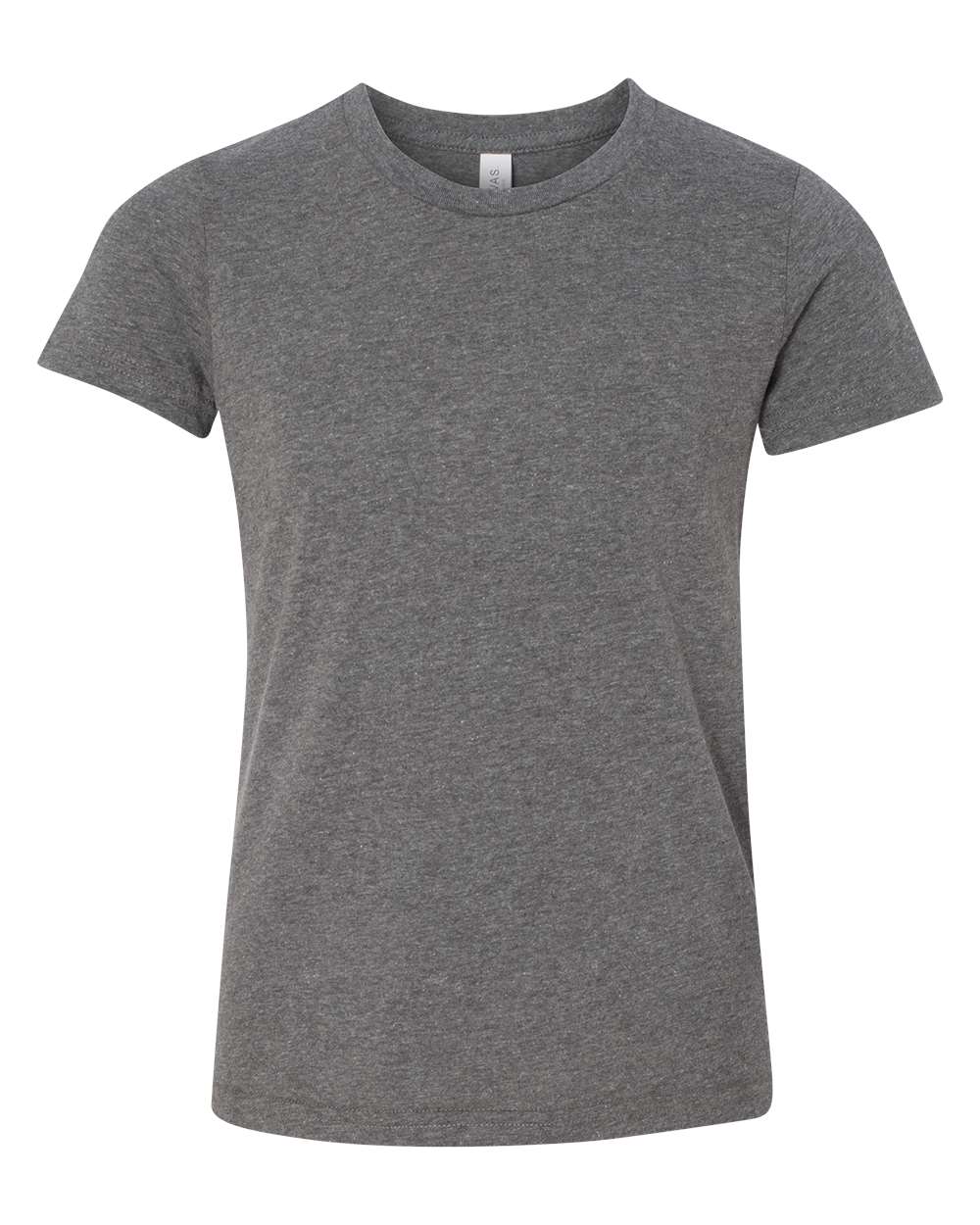 Front View of Deep Heather Youth CVC Jersey Tee - 3001YCVC