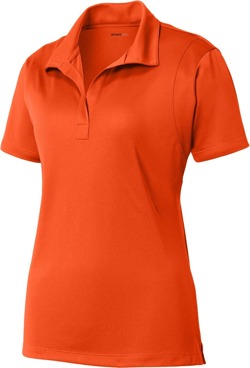 Front View of Deep Orange Sport-Tek Women's Micropique Sport-Wick Polo. LST650