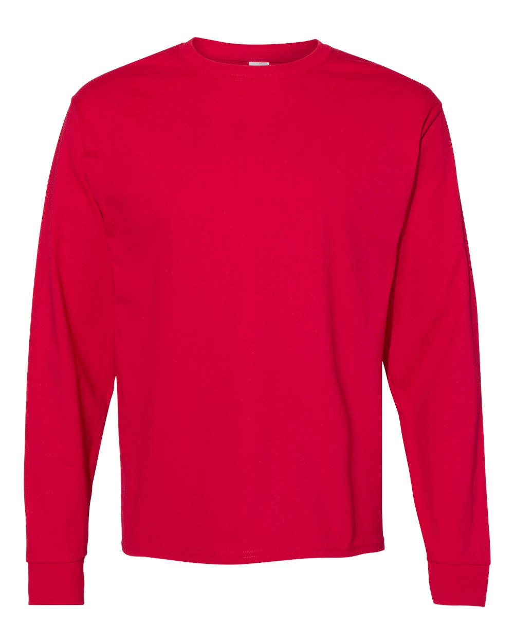 Front View of Deep Red Essential-T Long Sleeve T-Shirt - 5286