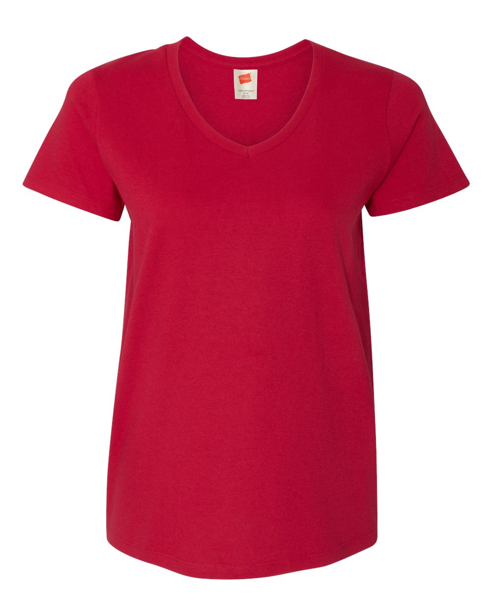 Front View of Deep Red Essential-T Women’s V-Neck T-Shirt - 5780