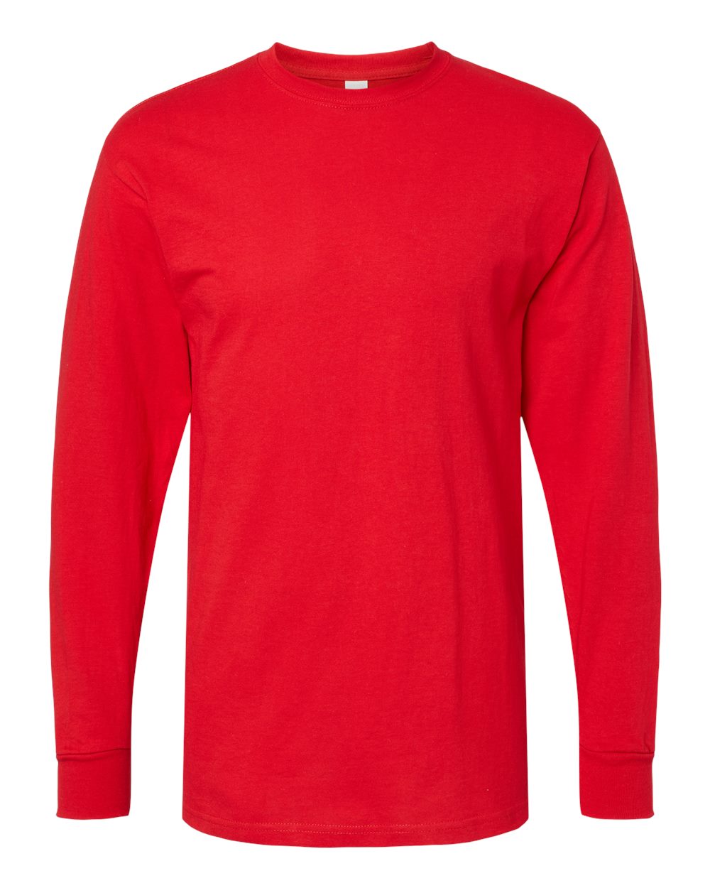 Front View of Deep Red Gold Soft Touch Long Sleeve T-Shirt - 4820