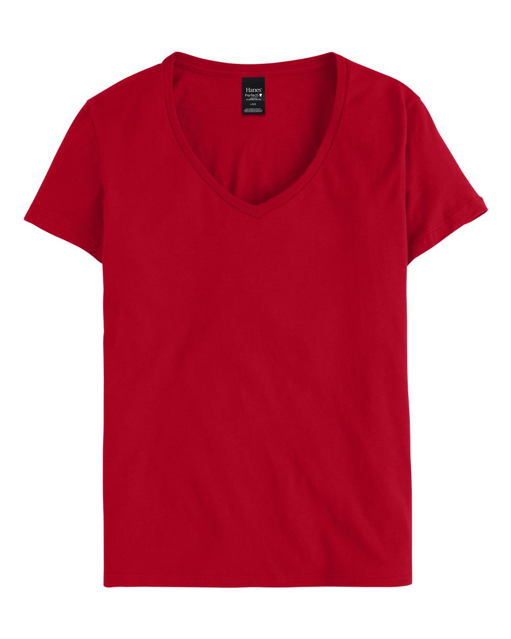 Front View of Deep Red Perfect-T Women’s V-Neck T-Shirt - S04V