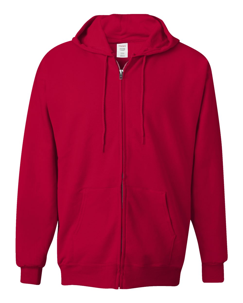 Deep Red Ultimate Cotton® Full-Zip Hooded Sweatshirt - F280