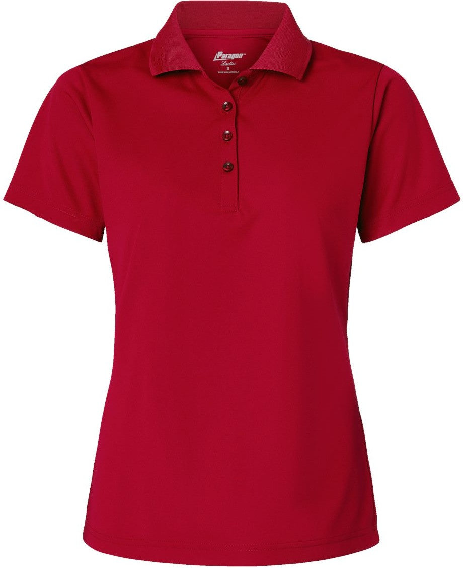 Front View of Deep Red Women's Sebring Performance Polo - 504