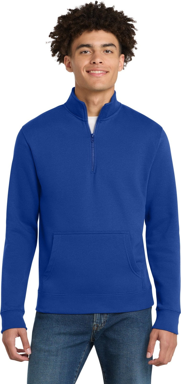 Front View of Deep Royal District V.I.T. Fleece 1/4-Zip DT6106