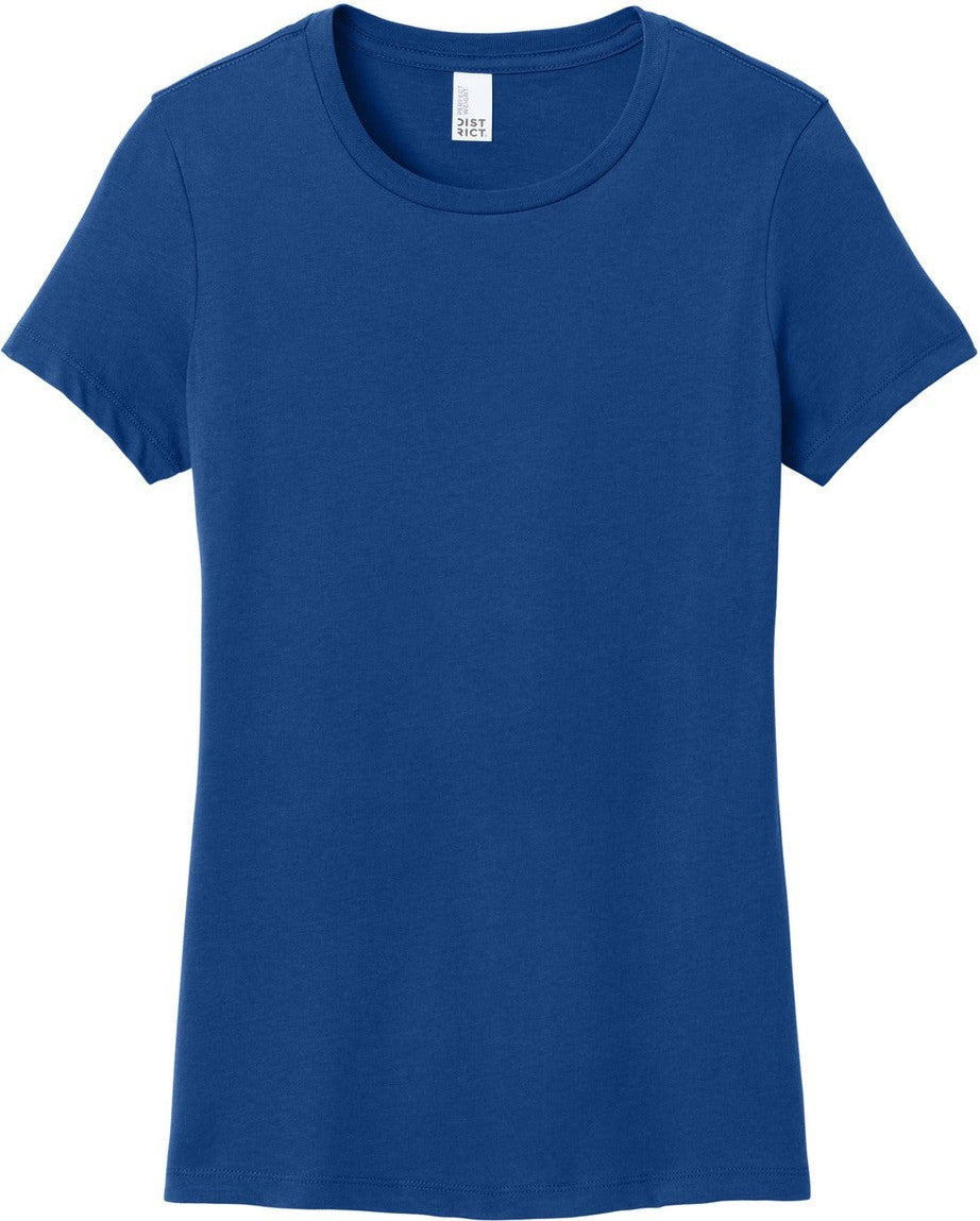 Front View of Deep Royal District Women's Perfect Weight Tee. DM104L