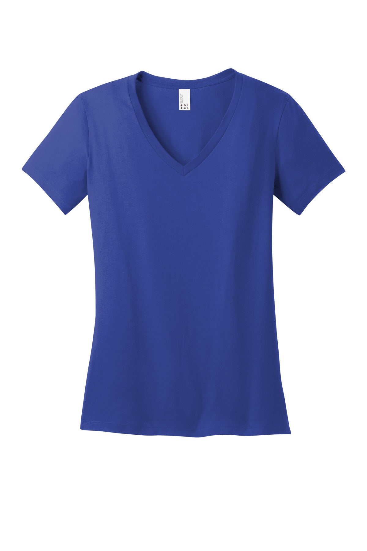 Front View of Deep Royal District - Women's Perfect Weight V-Neck Tee. DM1170L