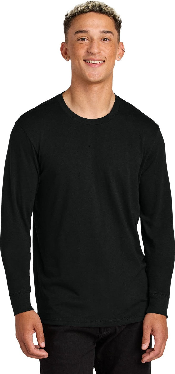 Front View of DeepBlack Allmade Unisex Long Sleeve Organic Cotton Tee AL6104