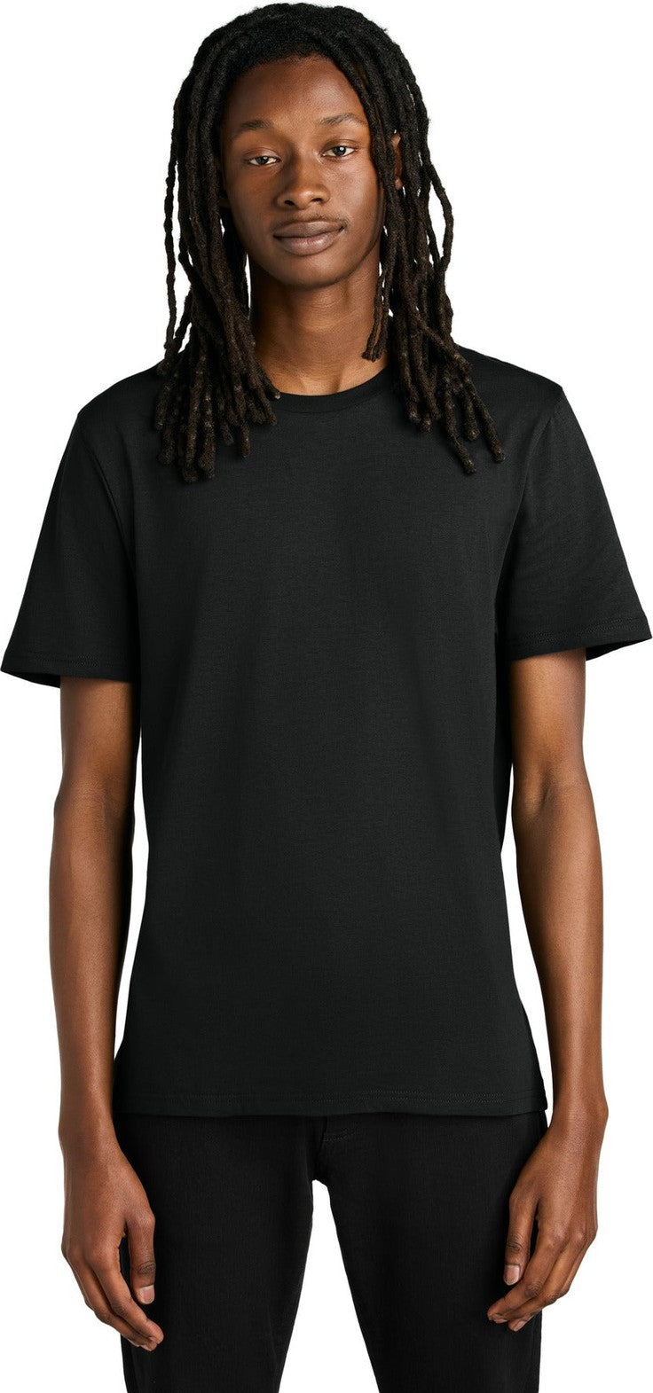 Front View of DeepBlack Allmade Unisex Organic Cotton Tee. AL2100