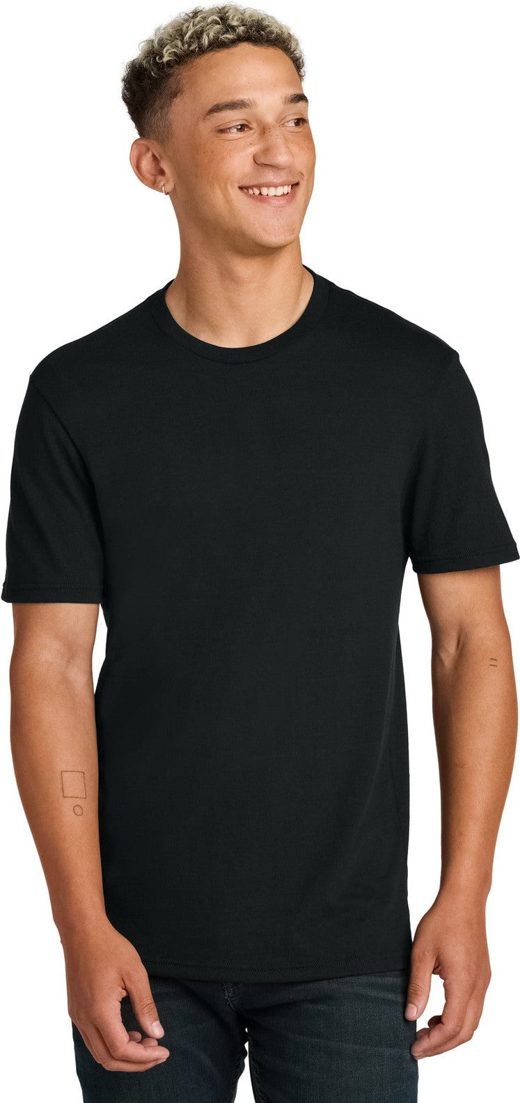 Front View of DeepBlack Allmade Unisex Recycled Blend Tee AL2300