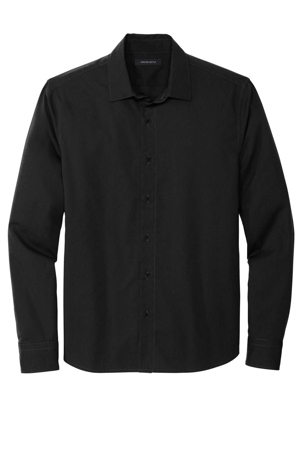 Front View of DeepBlack Mercer+Mettle Long Sleeve Stretch Woven Shirt MM2000