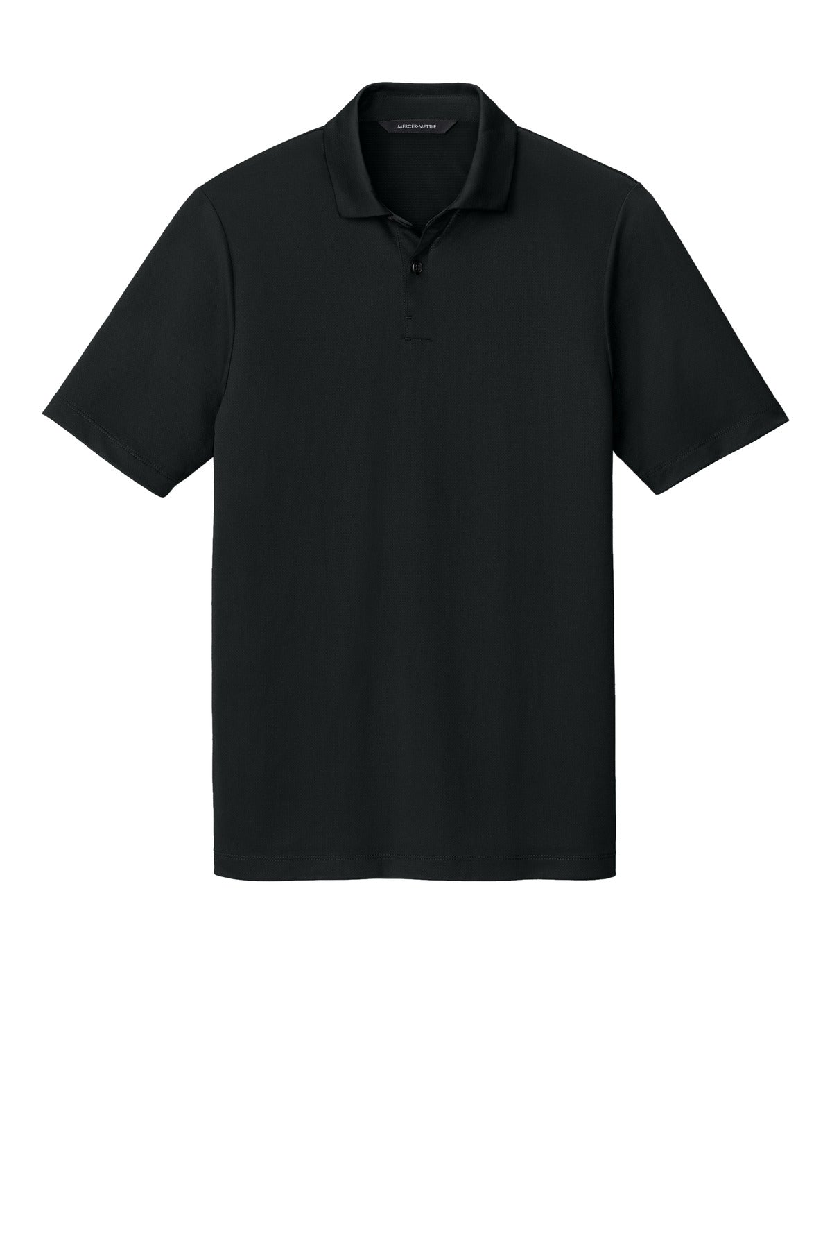 Front View of DeepBlack Mercer+Mettle Recharge Jersey Polo MM1020