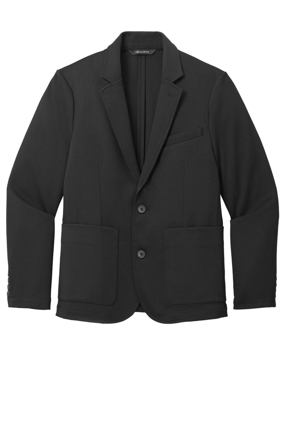 Front View of DeepBlack Mercer+Mettle Relaxed Knit Blazer MM3030
