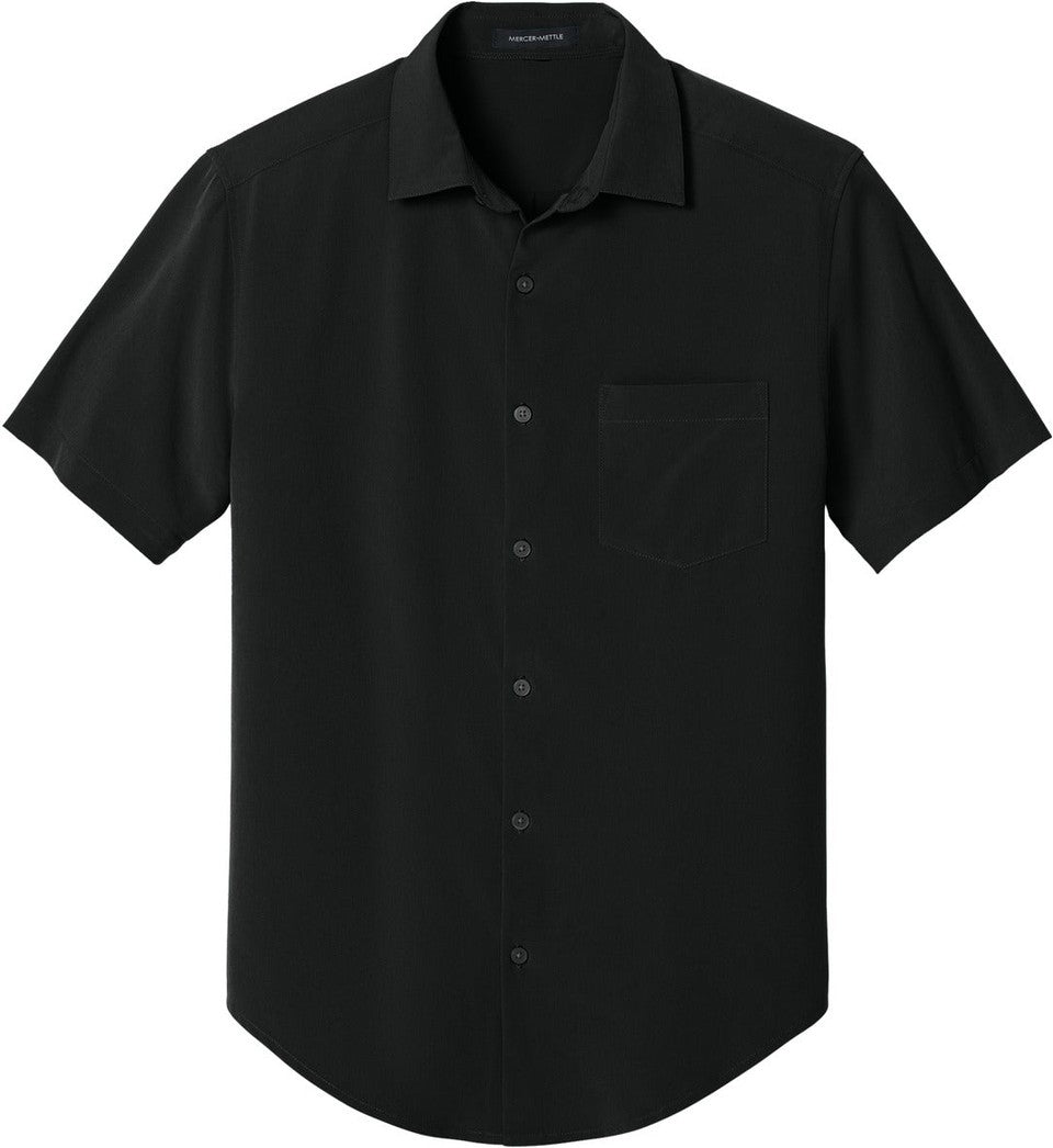 Front View of DeepBlack Mercer+Mettle Short Sleeve UV Capital Tech Shirt MM2006