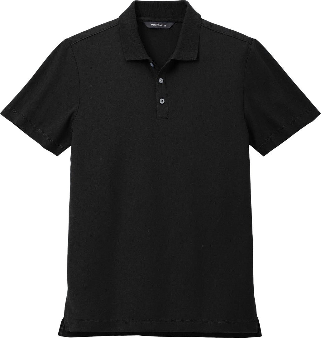 Front View of DeepBlack Mercer+Mettle Stretch Pique Polo MM1004