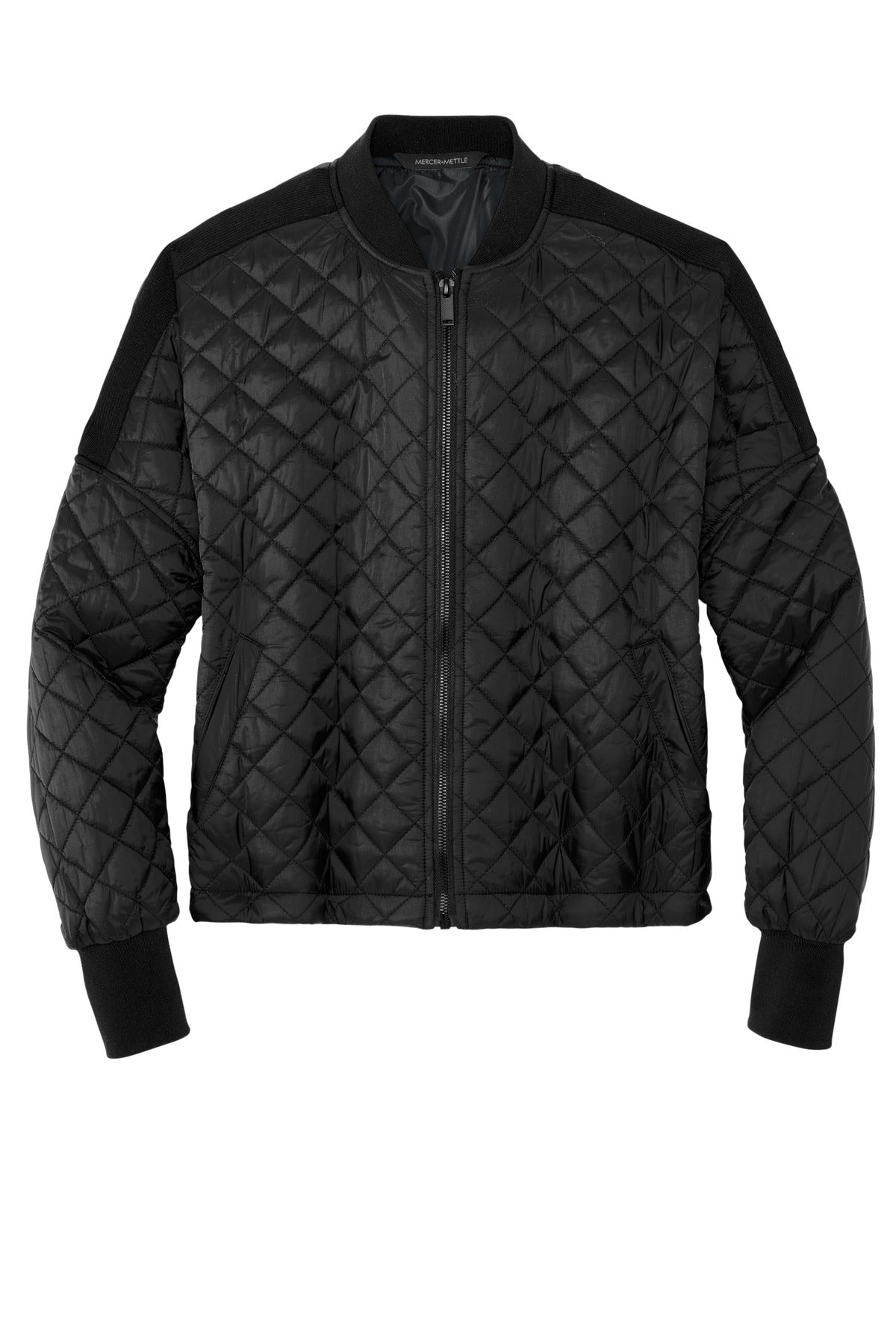 Front View of DeepBlack Mercer+Mettle Women's Boxy Quilted Jacket MM7201
