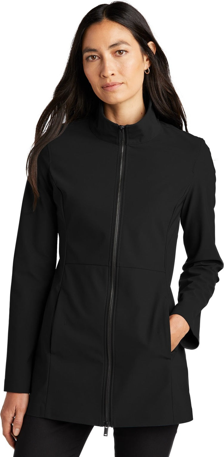 Front View of DeepBlack Mercer+Mettle Women's Faille Soft Shell MM7101