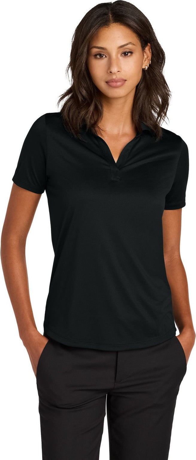 Front View of DeepBlack Mercer+Mettle Women's Recharge Jersey Polo MM1021