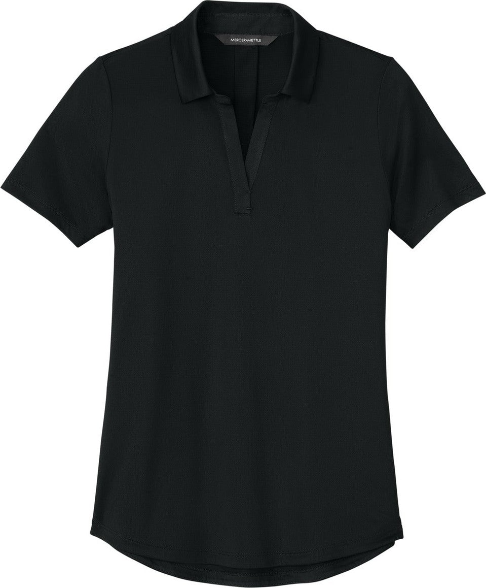 Front View of DeepBlack Mercer+Mettle Women's Recharge Jersey Polo MM1021