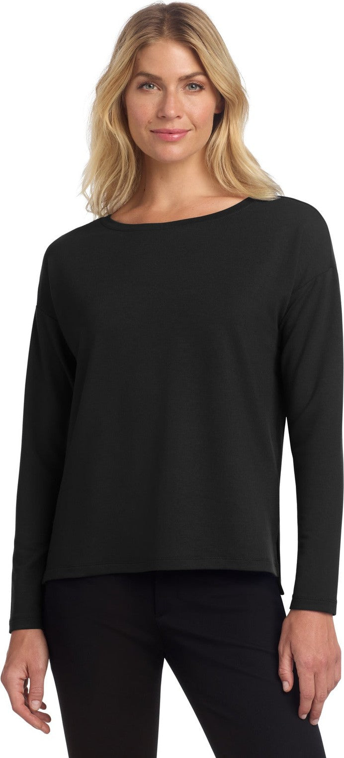 Front View of DeepBlack Mercer+Mettle Women's Stretch Drop Shoulder Pullover MM3013