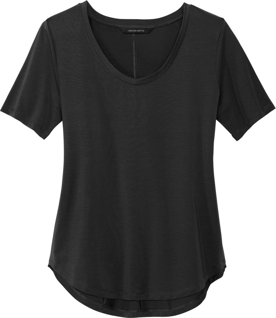 Front View of DeepBlack Mercer+Mettle Women's Stretch Jersey Relaxed Scoop MM1017