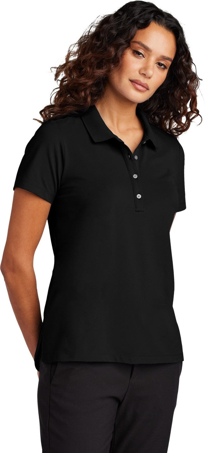 Front View of DeepBlack Mercer+Mettle Women's Stretch Pique Polo MM1005