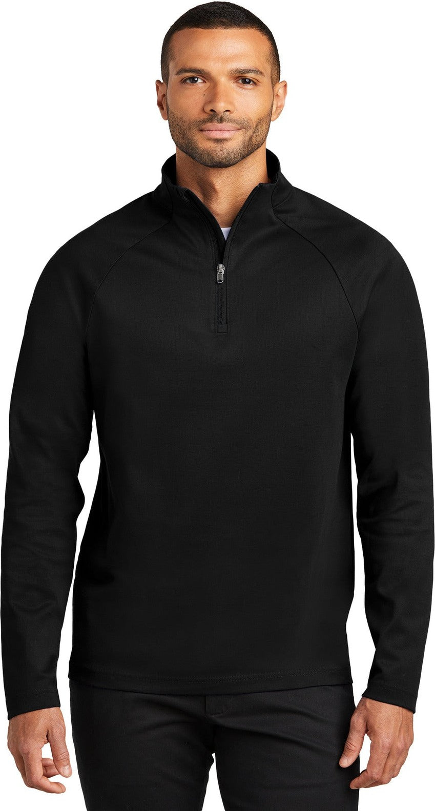 Front View of DeepBlack Port Authority C-FREE Cypress 1/4-Zip K870