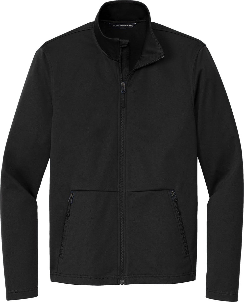 Front View of DeepBlack Port Authority Flexshell Jacket J617
