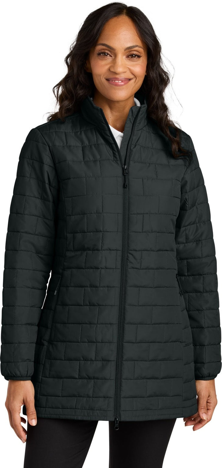 Front View of DeepBlack Port Authority Women's C-FREE Brick Jacket L854