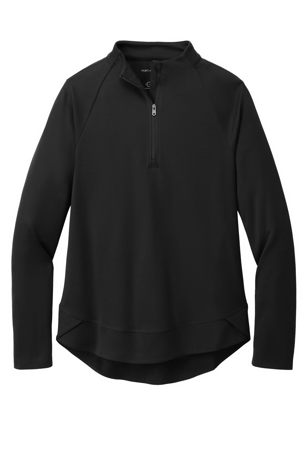 Front View of DeepBlack Port Authority Women's C-FREE Cypress 1/4-Zip LK870