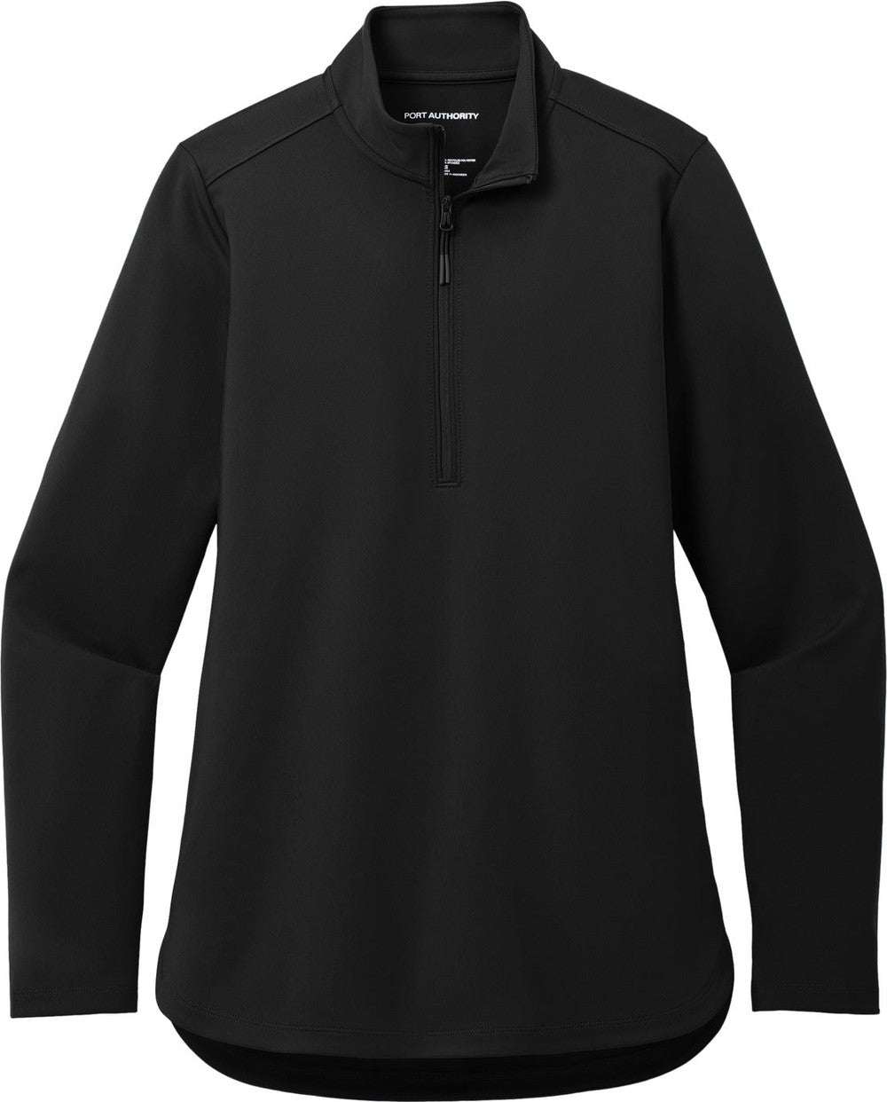 Front View of DeepBlack Port Authority Women's C-FREE Double Knit 1/4-Zip LK880