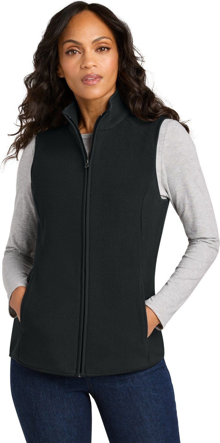Front View of DeepBlack Port Authority Women's C-FREE Fleece Vest L702