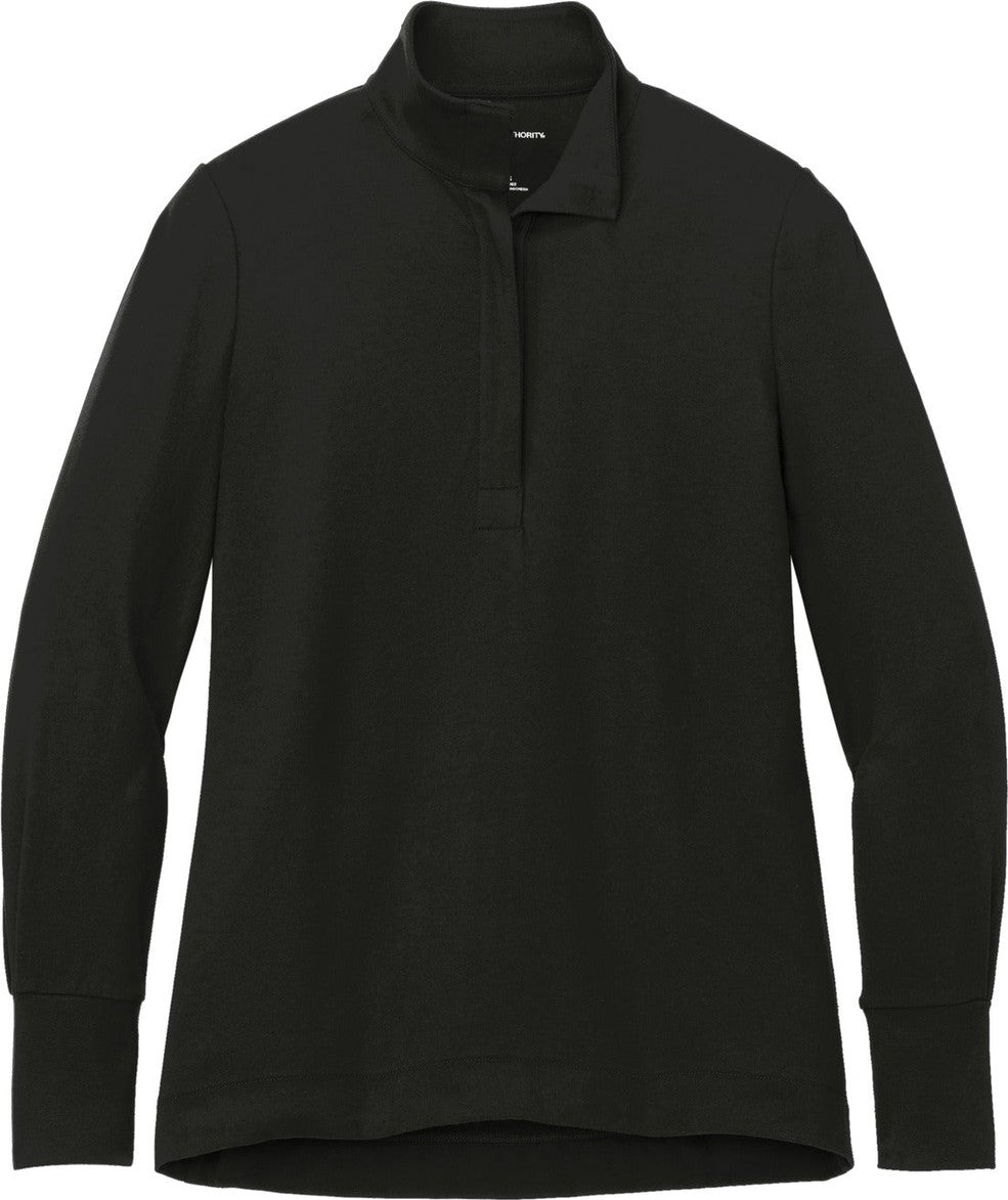 Front View of DeepBlack Port Authority Women's Fairway Stretch 1/4-Zip LK829