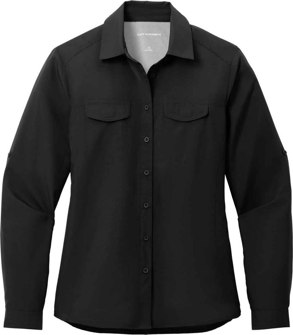 DeepBlack Port Authority Women's Long Sleeve UV Daybreak Shirt LW960