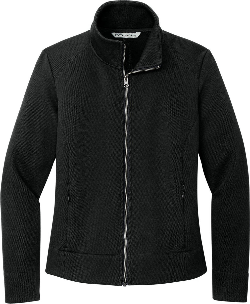 Front View of DeepBlack Port Authority Women's Network Fleece Jacket L422