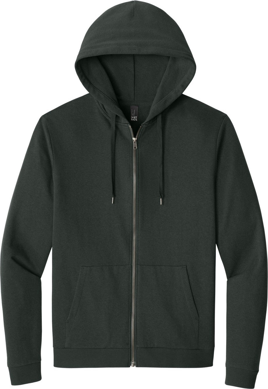 Front View of DeepestGry District Perfect Tri Fleece Full-Zip Hoodie DT1302