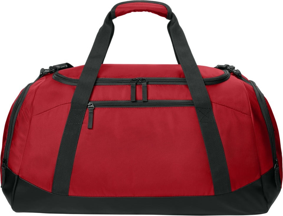 Front View of DeepRed Sport-Tek Large Rec Duffel BST505