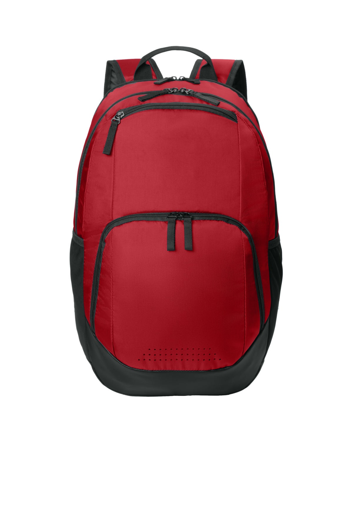 Front View of DeepRed Sport-Tek Rec Backpack BST200
